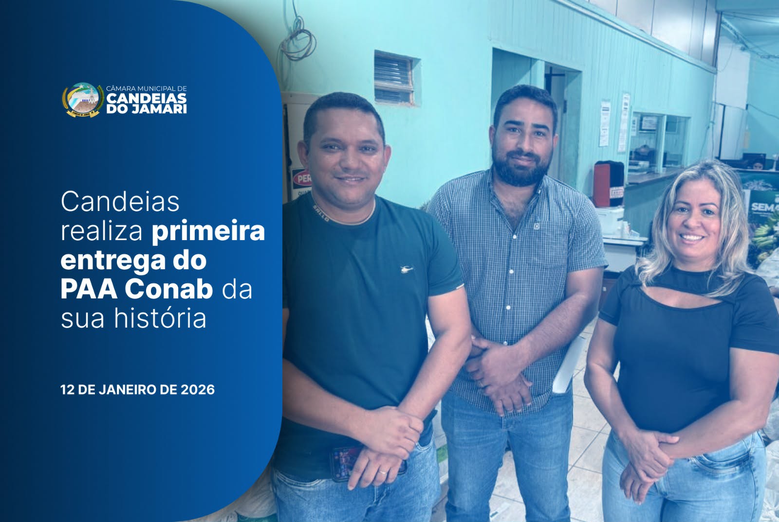 Candeias do Jamari realiza primeira entrega do PAA Conab em sua história