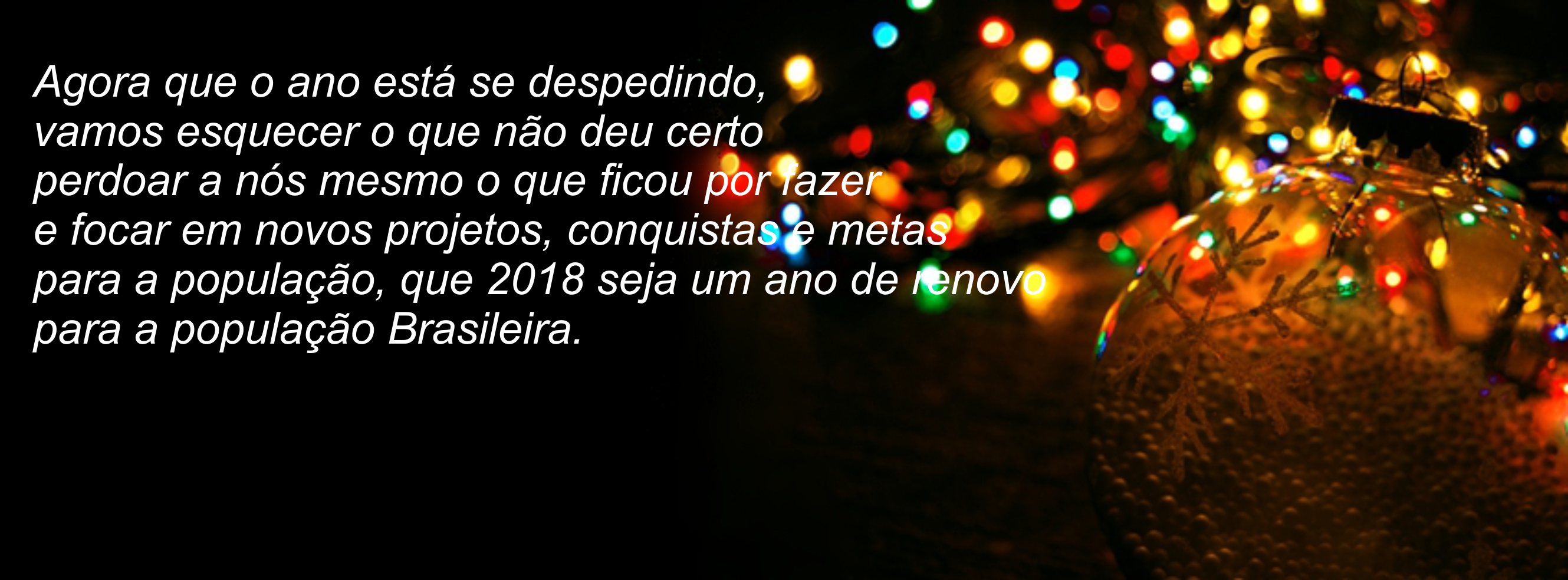 Dezembro o mês de renovação