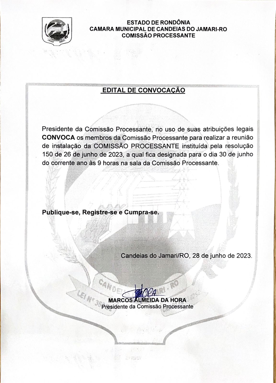 EDITAL DE CONVOCAÇÃO