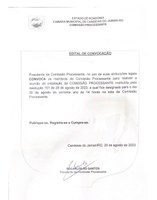 Edital de Convocação para instalação da Comissão Processante 