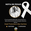 Nota de Pesar pelo falecimento do avô do vereador Edcarlos Santos