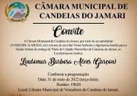 SESSÃO SOLENE DE ENTREGA DE TÍTULO DE CIDADÃO HONORÍFICO